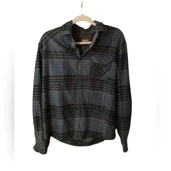 Howler Brothers Harker Flannel in Seascape Blue - Picture 2 of 4